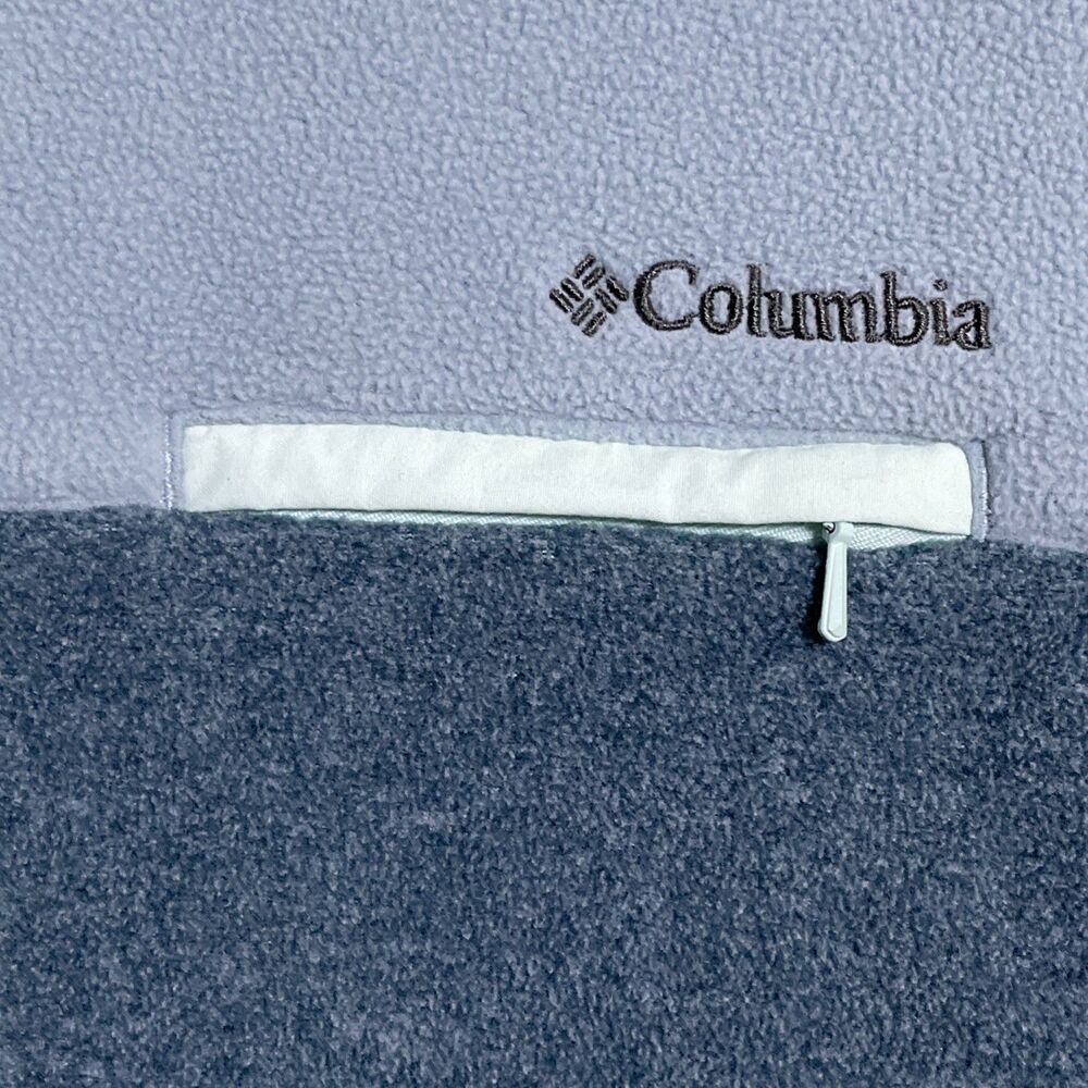 Columbia Mountain Side Pullover Fleece Women's Size XS Snap Blue & Green - Picture 4 of 9
